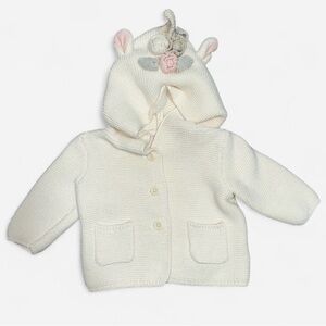 GAP Ivory Unicorn Knit Hoodie for Kids